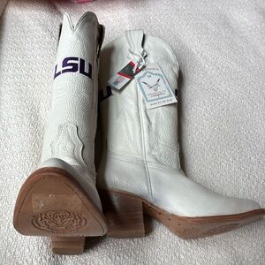 Women's Vaccari White Western LSU Boots